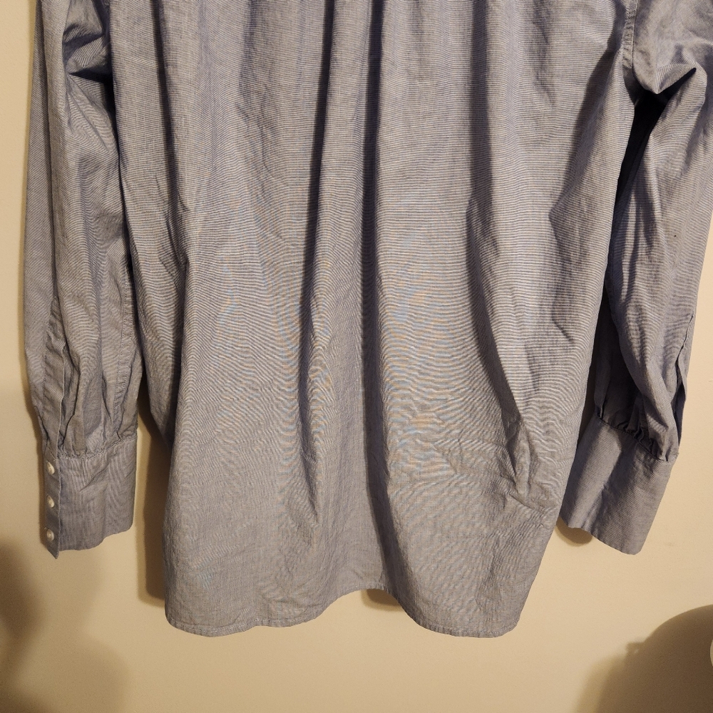 Lane Bryant | Women’s Blue Quarter V-Neck Collared Blouse (Size 14/16) - Picture 11 of 12